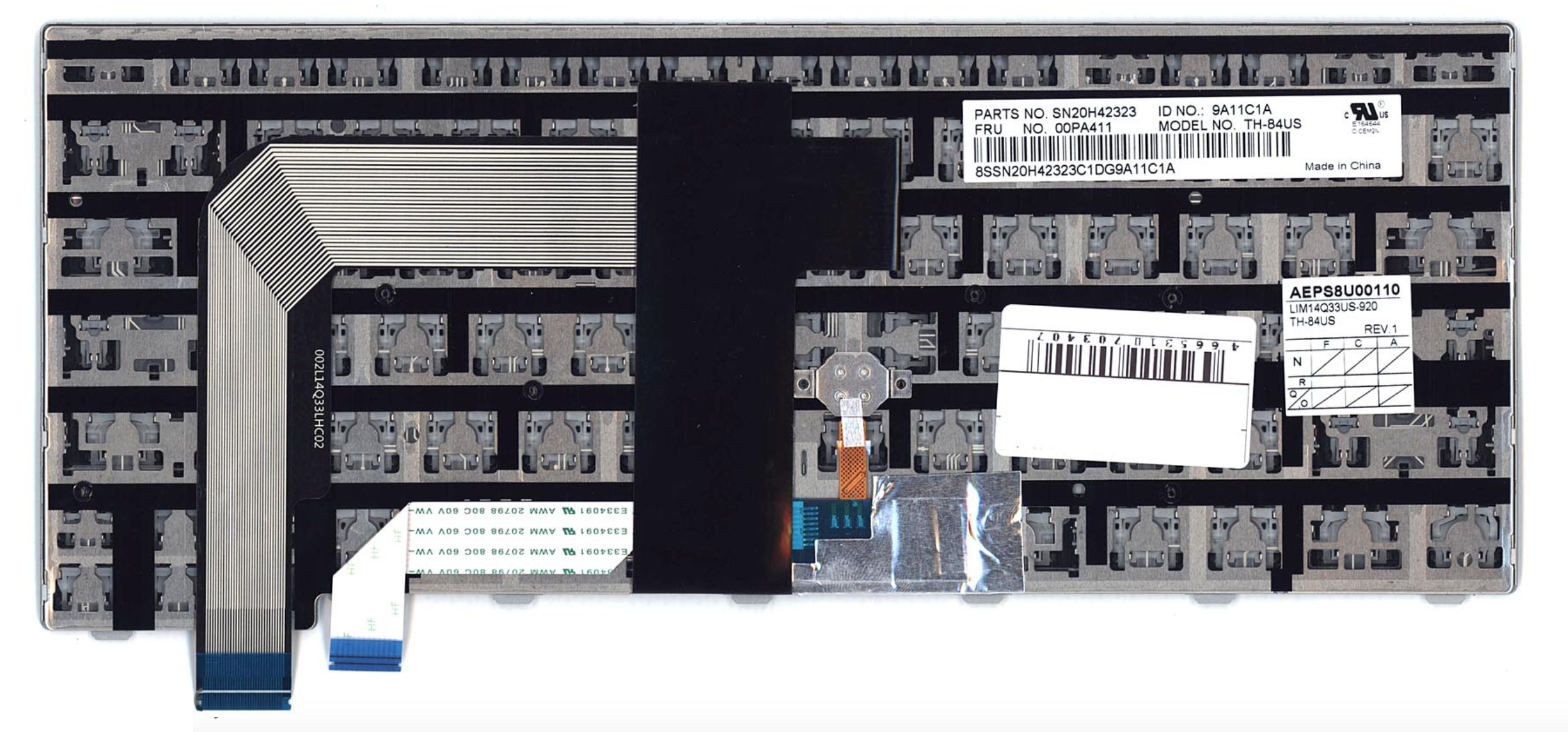 Клавиатура Lenovo Thinkpad T460s-2MCD с серебристой рамкой, OEM