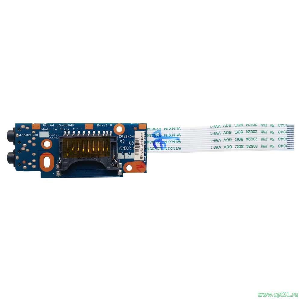 Плата AUDIO + CARD Reader Samsung NP355V4C, NP355V5C + шлейф 12-pin