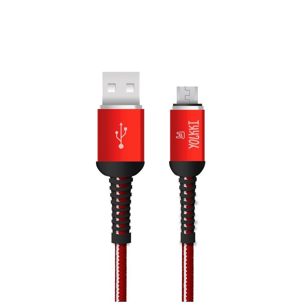 Кабель USB - micro USB YOLKKI Pro 02 NEW box красный (1м) /max 2,1A/