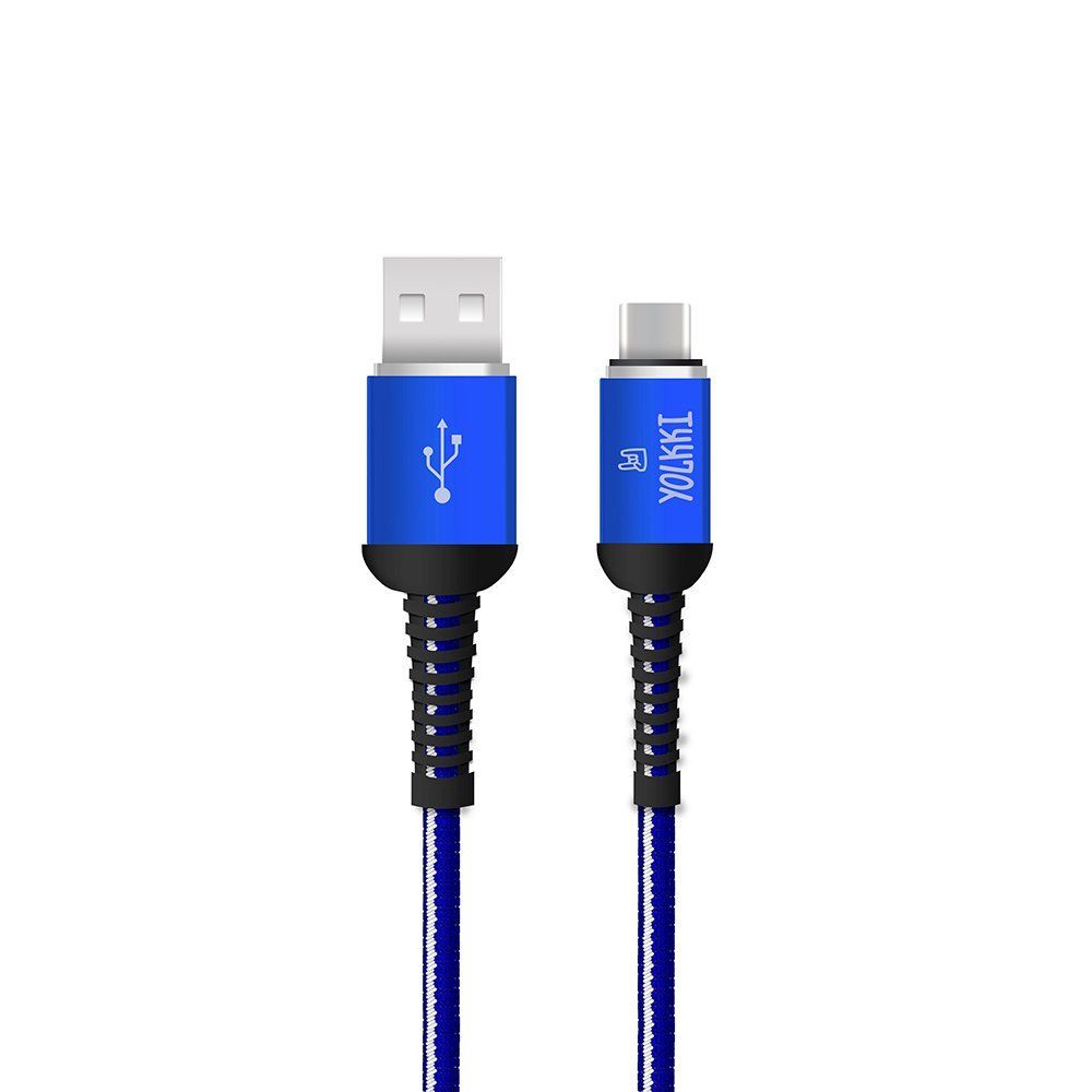 Кабель USB - TYPE-C YOLKKI Pro 02 pack синий (1м) /max 2,1A/