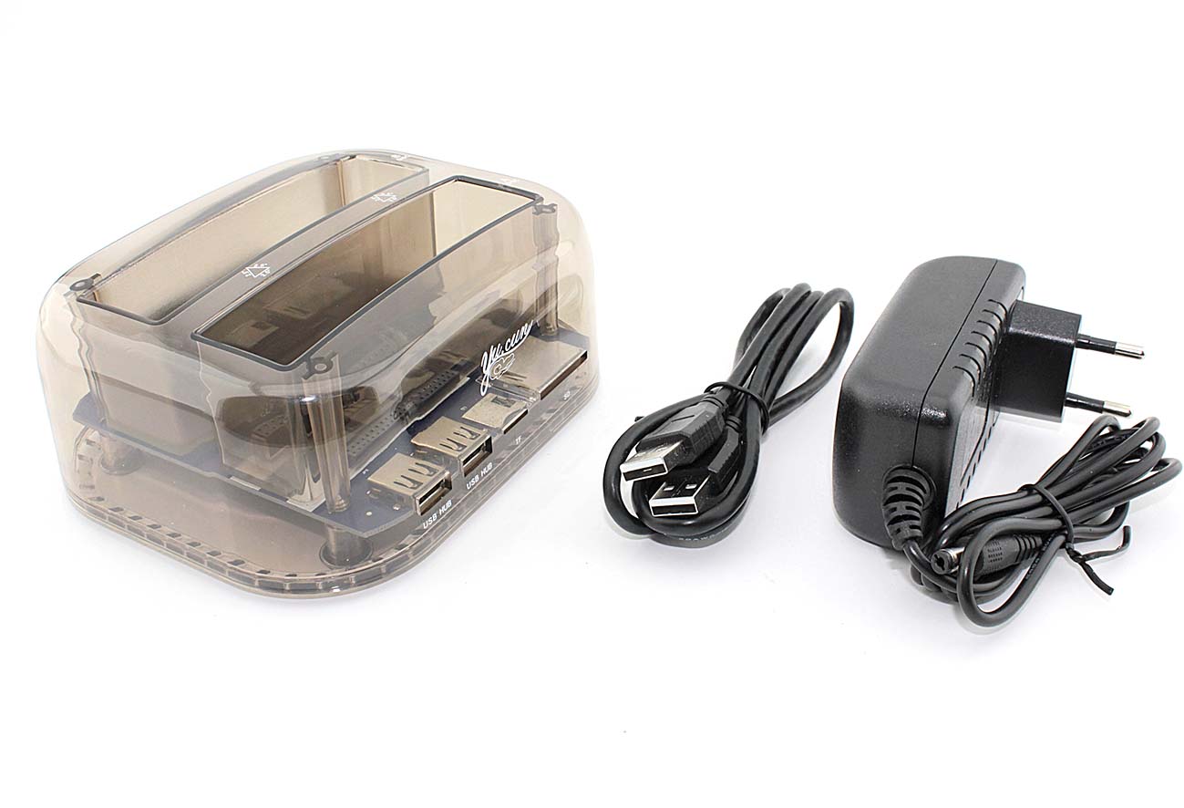 Адаптер-переходник (стакан) Yucun для HDD SATA/IDE USB 2.0 + кардридер