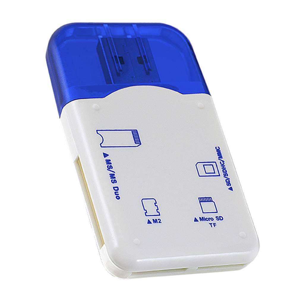 Картридер универсальный PERFEO SD/MMC+Micro SD+MS+M2 (PF-VI-R010) синий