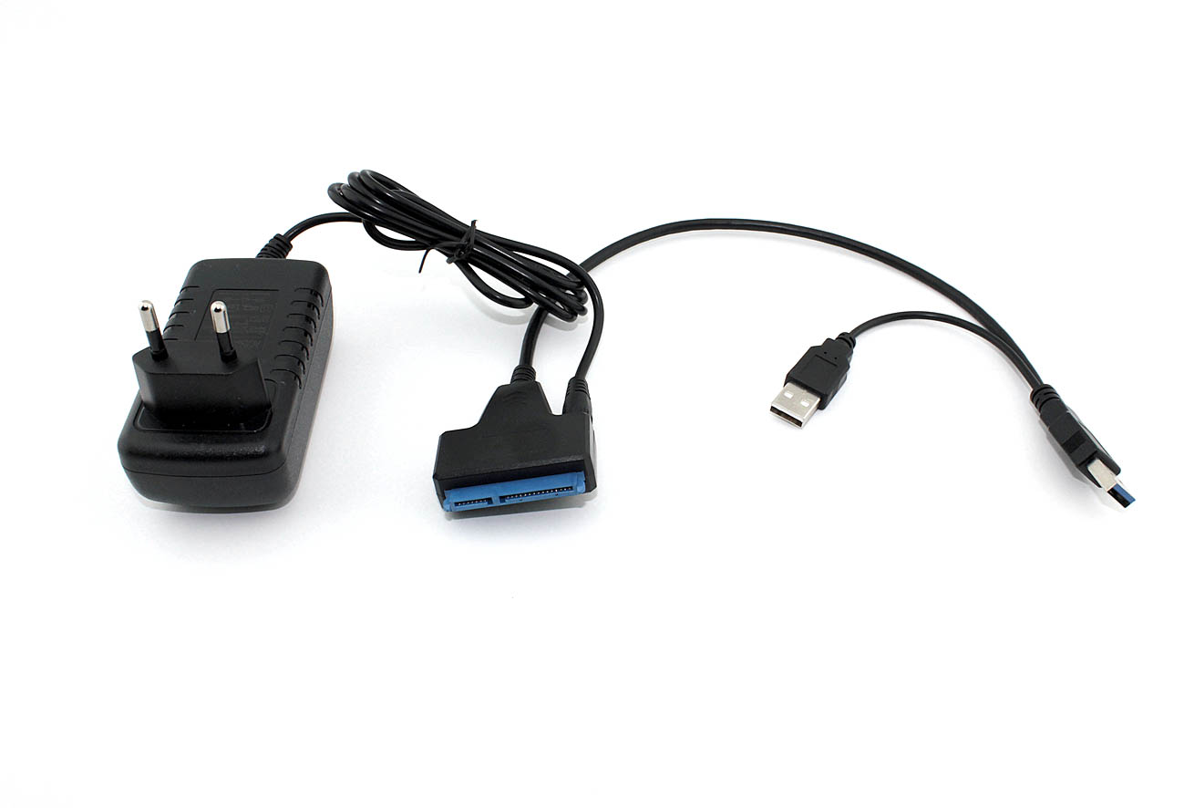 Кабель-переходник для HDD SATA USB 3.0 с доп. питанием, двойной USB